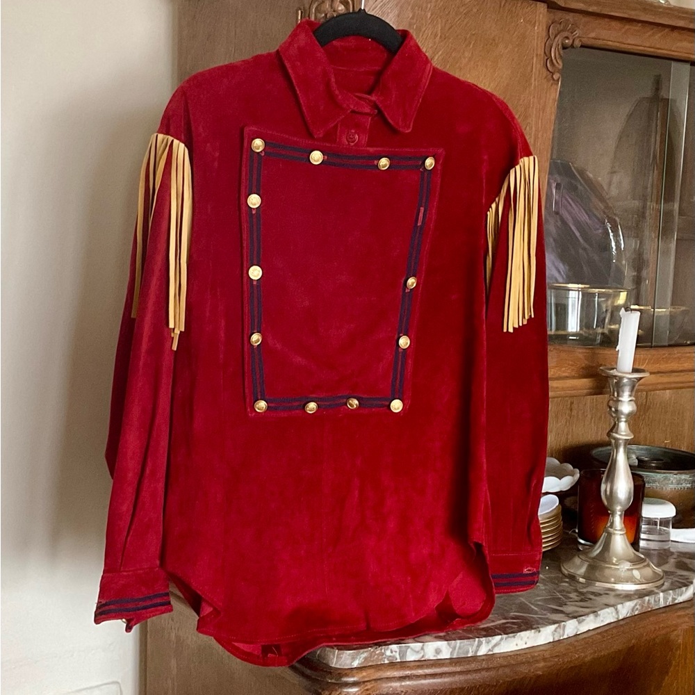 Double D Ranch Wear Red Suede unique tunic!